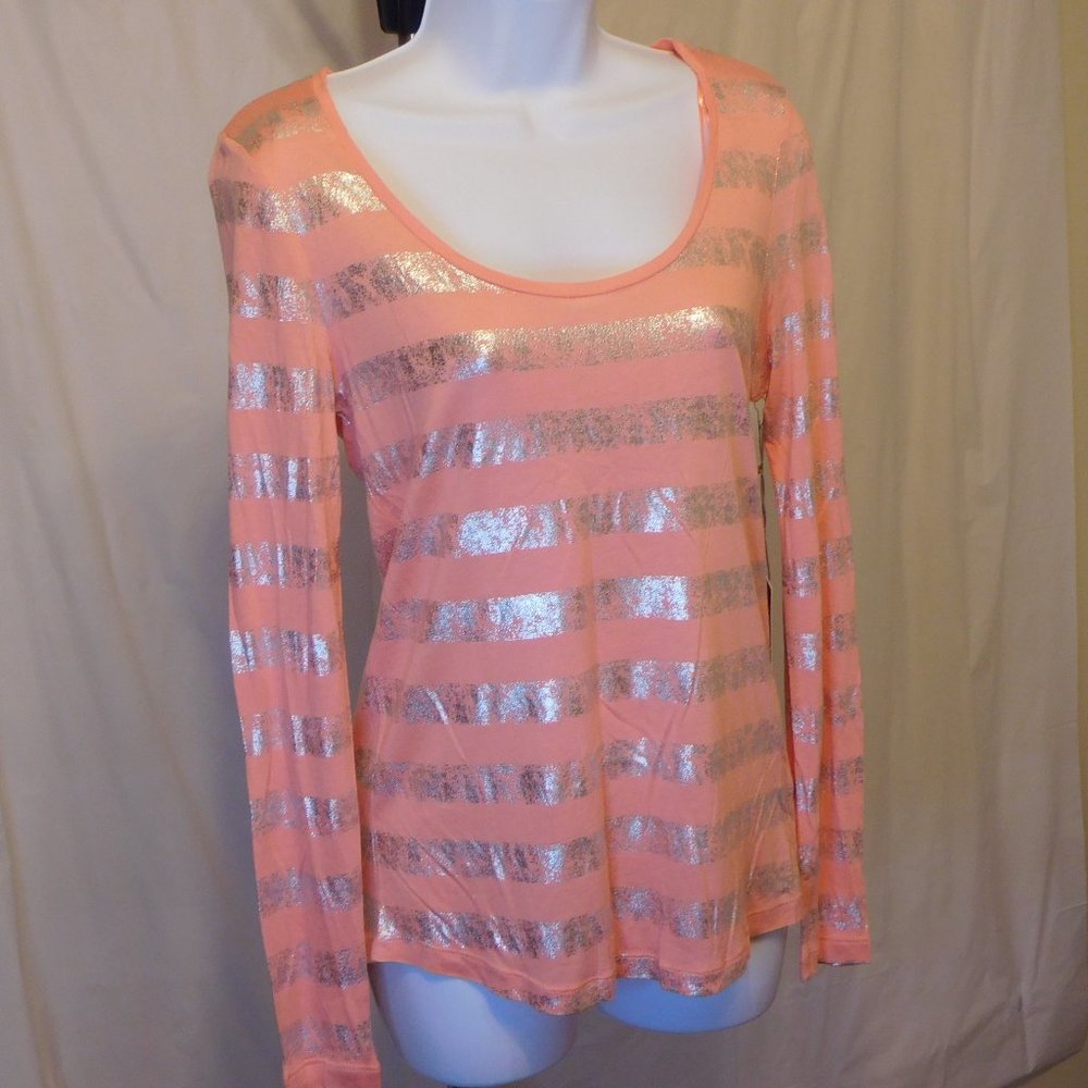 J Lo Brand Long Sleeve Tshirt, Peach XS NWT